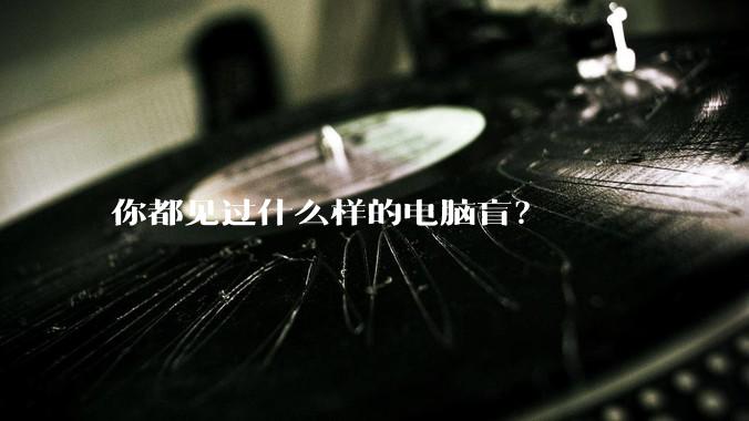 你都见过什么样的电脑盲？